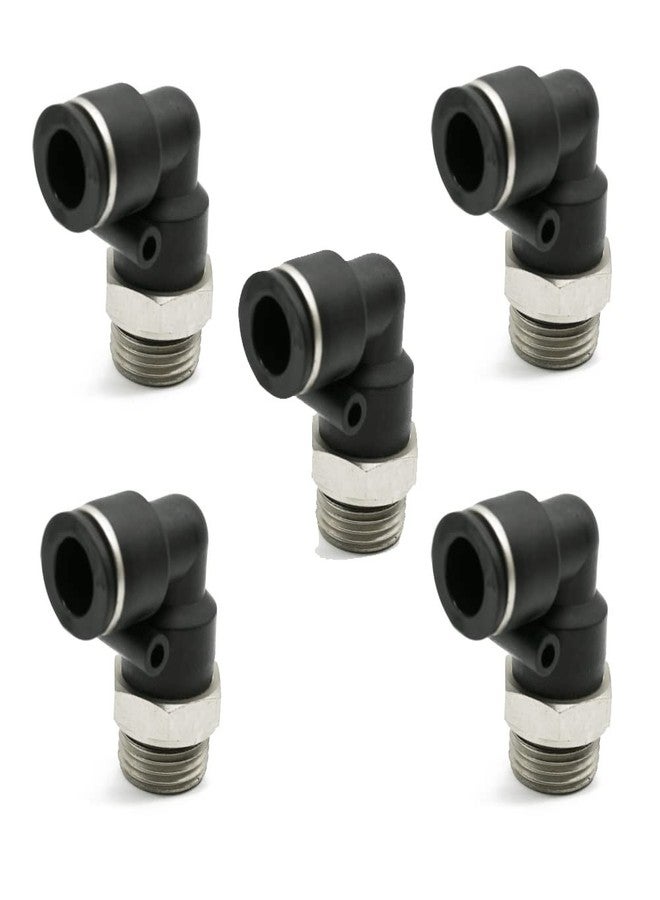 وصلة كوع هوائية ذكرية من نوع HOSEMART مقاس 8 مم × 1/8 بوصة BSP (PU) مع وصلة دفع سريعة بزاوية 90 درجة (عبوة من 5 قطع)
